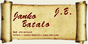 Janko Batalo vizit kartica